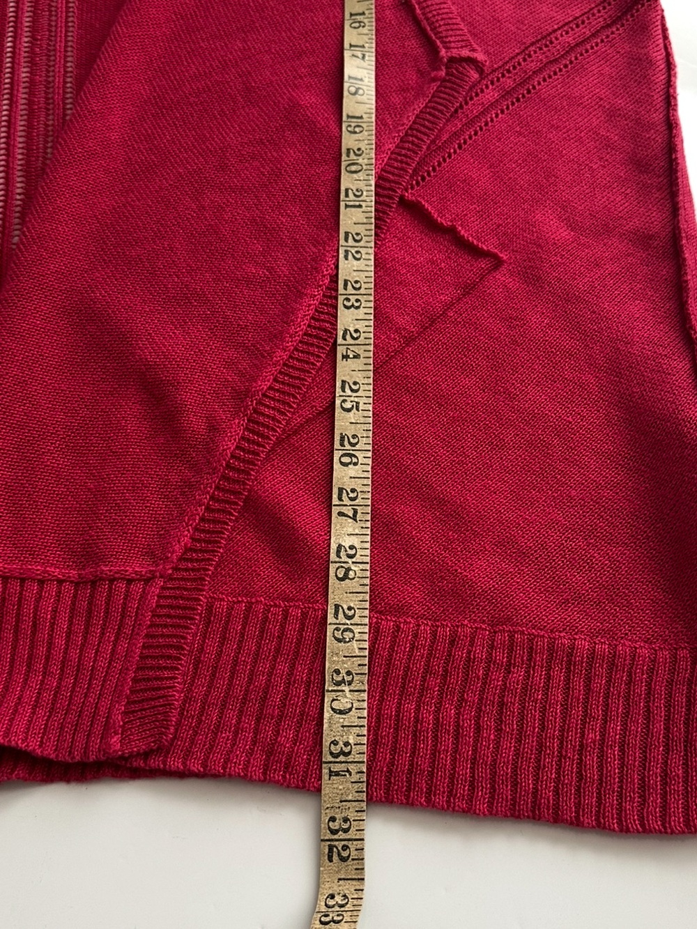Eileen Fisher Size 3X Linen Knit Open Cardigan Raspberry - Picture 11 of 14